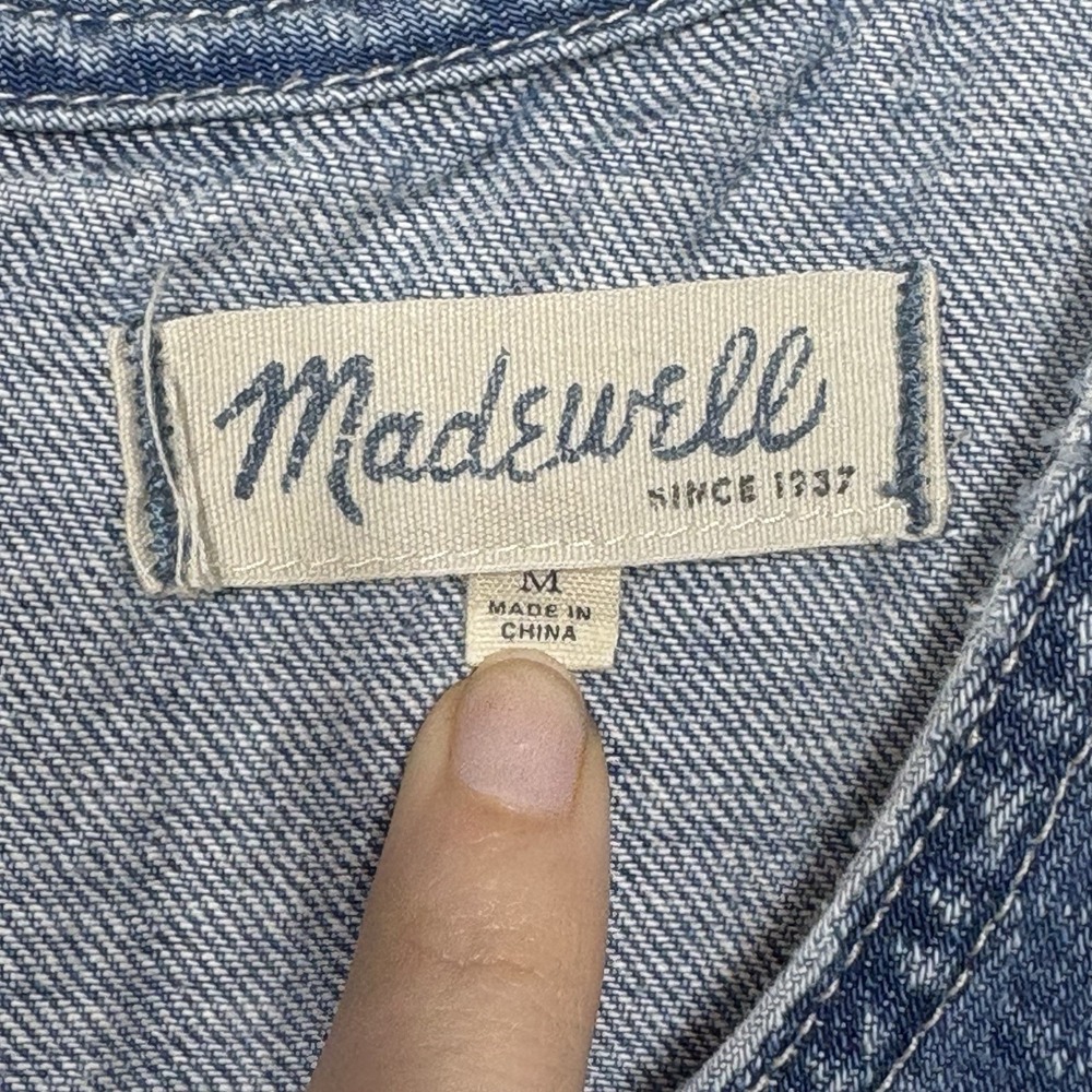 Madewell Womens Denim Jumper Dress Size M 90s Country Pockets Cottagecore - Picture 3 of 11